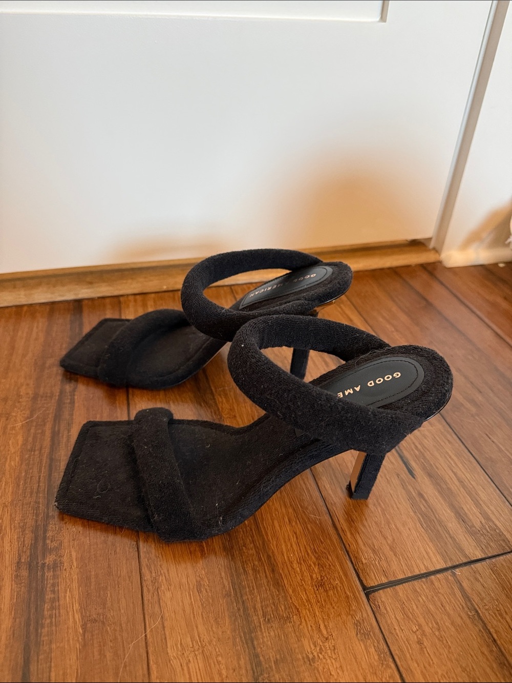 Good American Terry Slip On High Heel Sandals black size 10 - Picture 6 of 9